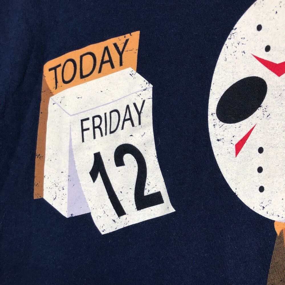 Friday the 13th T-Shirt: Sad Jason on Friday the 12th, Funny Anime Horror Tee L - Picture 4 of 7